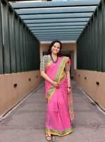 Blushing Pink Saree - Katwal Cotton - Hand Crafted