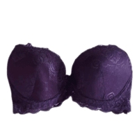Push up - under wired - back side lace material (Purple) Fancy Bra