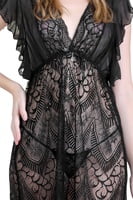 Lace N Mesh Babydoll with matching Thong - Black