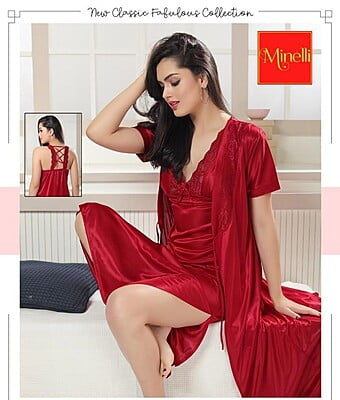 Red Satin Nighty Bridal Honeymoon Sexy Nightwear, Sexy Dresses For  Honeymoon