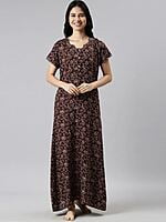 Minelli Full Length Aline Alpine Nightdress - Brown