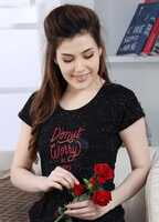 Do Not Worry text printed Short Nighty - Hosiery Cotton Do Not Worry text printed Short Nighty - Hosiery Cotton
