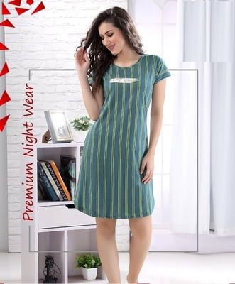 Minelli Short Nighty - Green Stripes