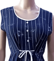 Minelli Navy Blue Stripes Short Nighty Minelli Navy Blue Stripes Short Nighty