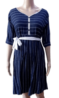Minelli Navy Blue Stripes Pattern Short Nighty Minelli Navy Blue Stripes Pattern Short Nighty