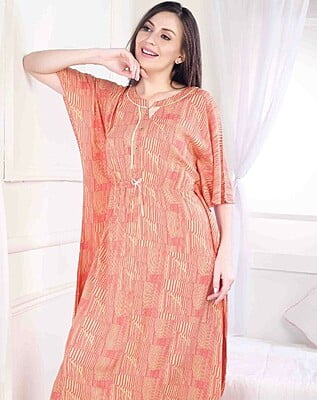 Minelli Womens Printed Kafthan Nighty