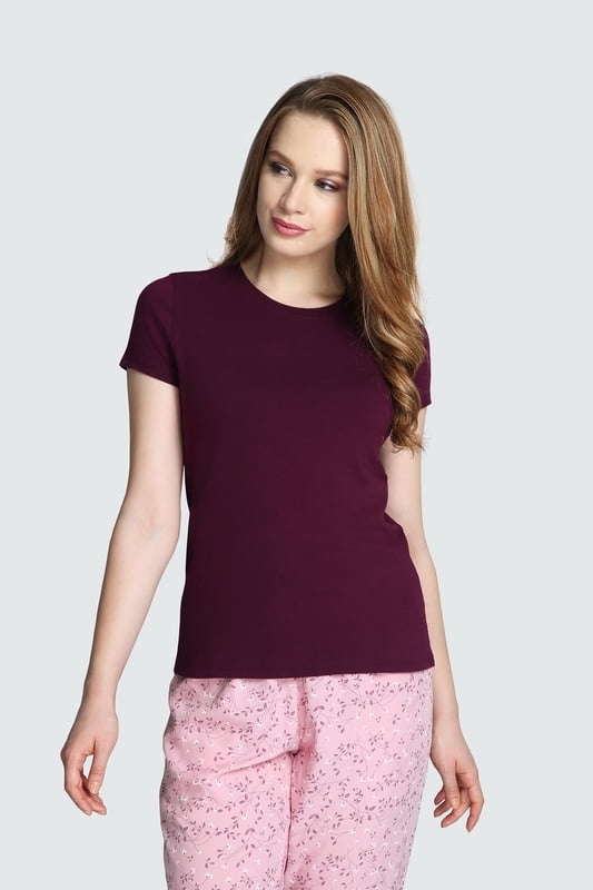 Van Heusen Athleisure Round Neck Tee - Beet Root