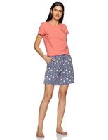 Van Heusen Printed Shorts (Blue With Pink)