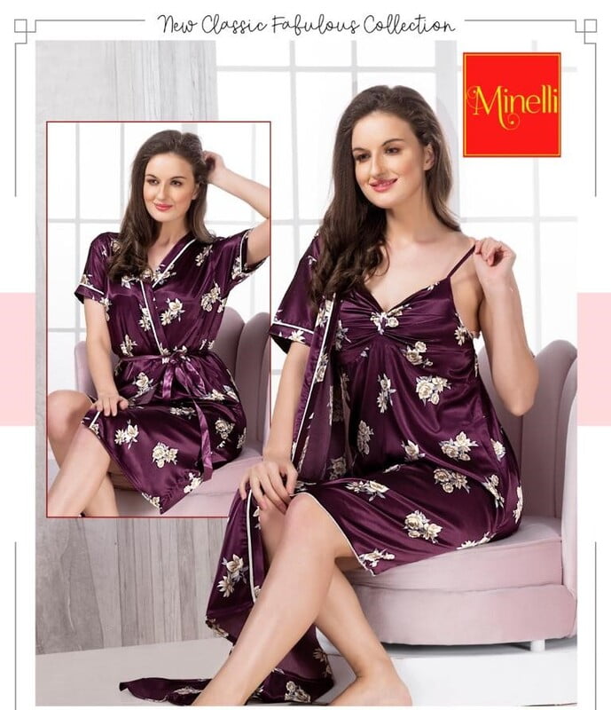 Copy of Minelli Lace Babydoll 2 Pcs set with a matching Thong - Wine Flowers (Free Size) Copy of Minelli Lace Babydoll 2 Pcs set with a matching Thong - Wine Flowers (Free Size)