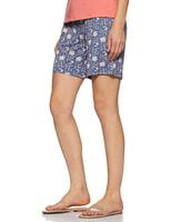 Van Heusen Printed Shorts (Blue With Pink)