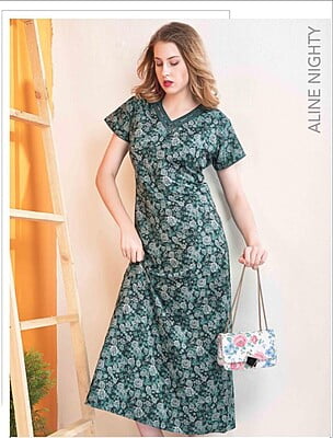 Minelli Full Length Premium Cotton Nightdress - 8961A