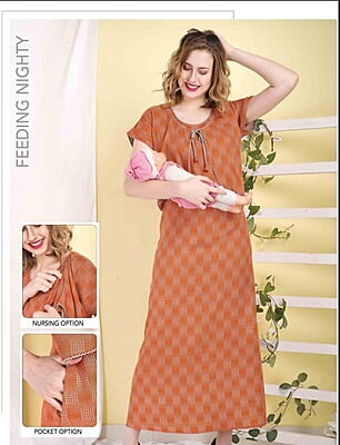 Minelli Printed Maternity / Feeding Full Length Alpine Nighty - 8999