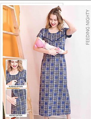 Minelli Printed Maternity / Feeding Full Length Alpine Nighty - 9002