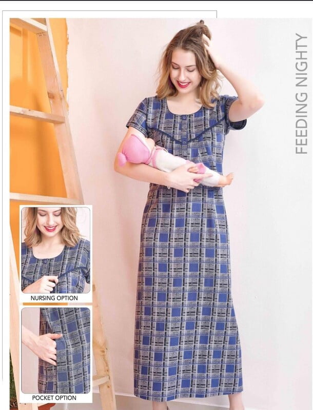 Minelli Printed Maternity / Feeding Full Length Alpine Nighty - 9002 Minelli Printed Maternity / Feeding Full Length Alpine Nighty - 9002