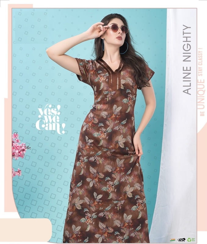 Minelli Womens Alpine Digital Nighty - 9023 Minelli Womens Alpine Digital Nighty - 9023