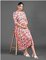 Minelli Printed Maternity / Feeding 3/4 Gown - 9580A