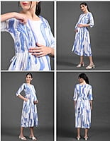 Minelli Printed Maternity / Feeding 3/4 Gown - 9585A