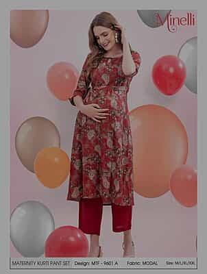 Minelli Maternity / Feeding Kurti  and Pant Set - 9601A