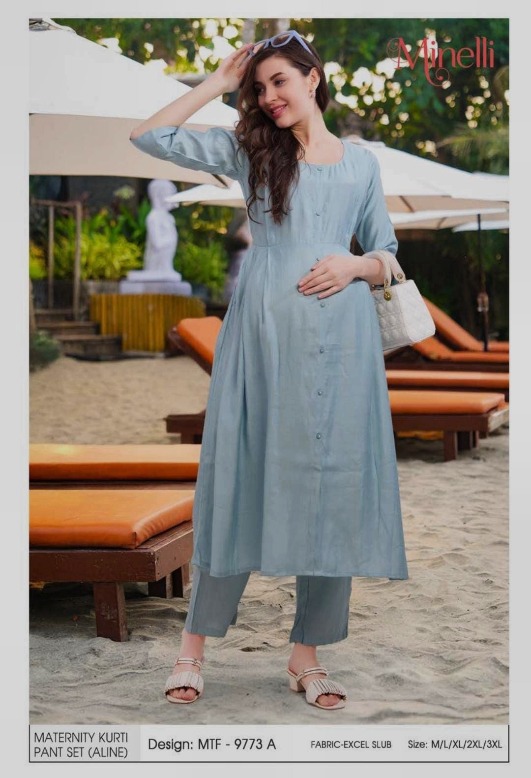 Minelli Maternity / Feeding Kurti  and Pant Set - 9773A