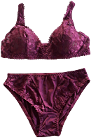 It's a Match Velvet Bralette and Panty Set