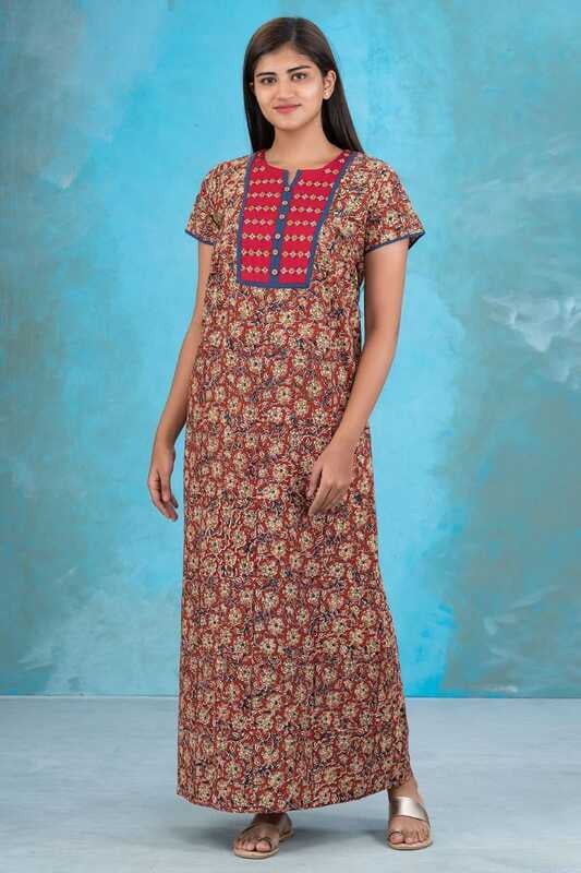 Kalamkari nighty hot sale design