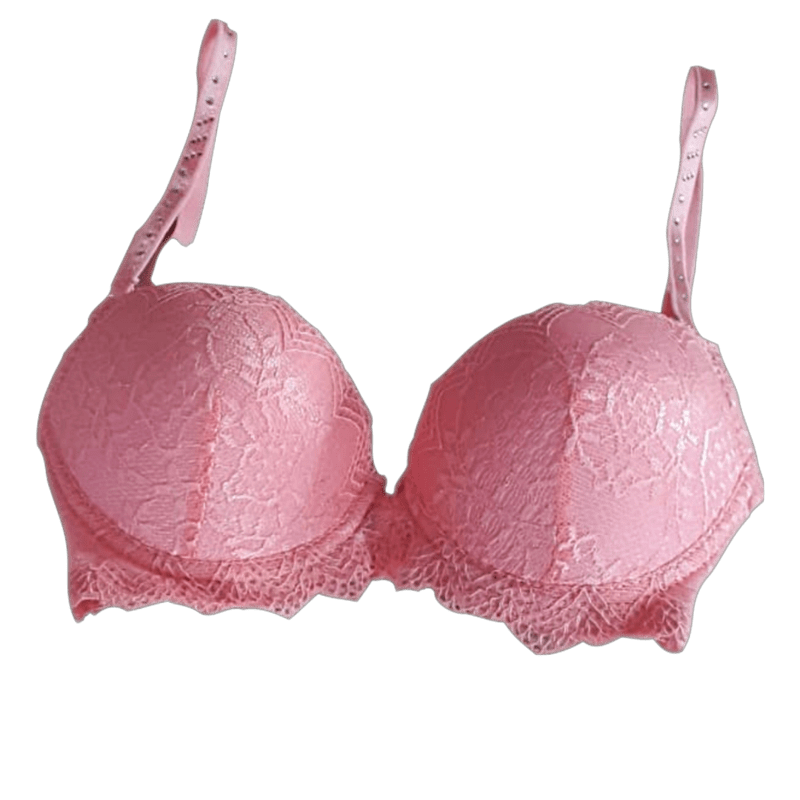 Padded Under Wired Push Up Bra with Net Coverage (Pink)