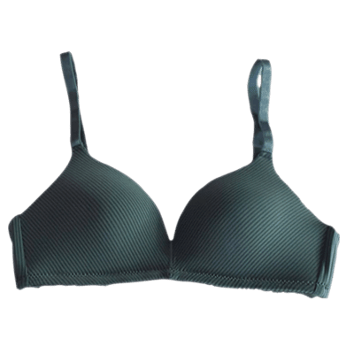 Lightly paded - deep cut neck - seemless satin (Green)