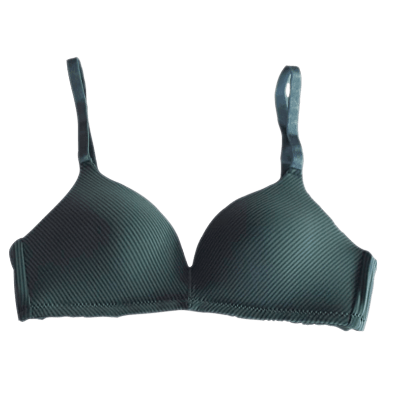 Lightly Padded Deep Cut Seamless Bra Polyester Cotton (Green)