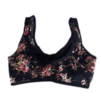 Soft Padded Flower Printed Net Polyester Cotton Sports Bra