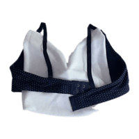 Lightly Padded Full Coverage Polyester Cotton Bra  (Dark Blue Dotted)