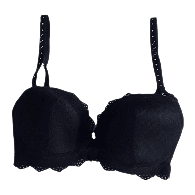 Padded Under Wired Push Up Bra with Net Coverage (Black) Fancy Bra Padded Under Wired Push Up Bra with Net Coverage (Black) Fancy Bra