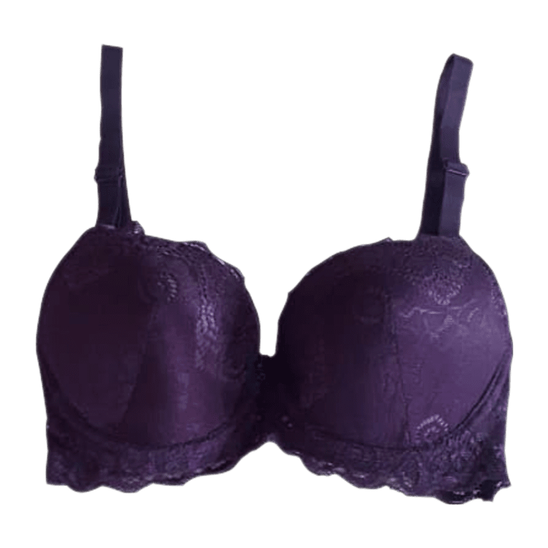 Push up - under wired - back side lace material (Purple) Fancy Bra Push up - under wired - back side lace material (Purple) Fancy Bra