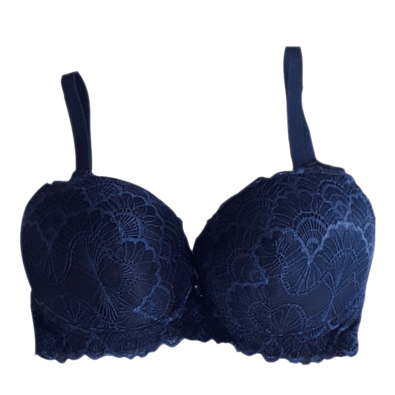 Bras Full Coverage Push-Up Bralettes Lace Blue 38/85B