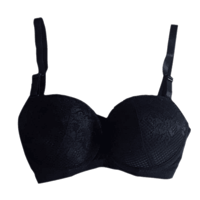 Padded Under Wired Push Up Bra with Net Coverage (Black) Fancy Bra