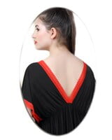 Lace N Mesh Babydoll with matching Thong - Black & Red Lace N Mesh Babydoll with matching Thong - Black & Red