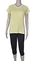 Loveable Sports  Womens V Neck Tee (Yellow)