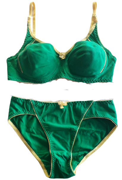 Lady Love FIJI Set Bra & Panty Bridal Set-Yellow With Green