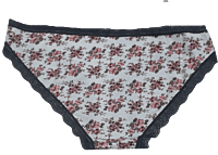 Fancy Mesh Printed Bikini Lacely Panty- White With Grey Fancy Mesh Printed Bikini Lacely Panty- White With Grey