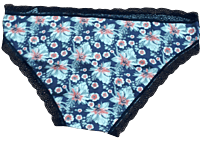 Fancy Mesh Printed Bikini Lacely Panty- Blue Flowery Fancy Mesh Printed Bikini Lacely Panty- Blue Flowery