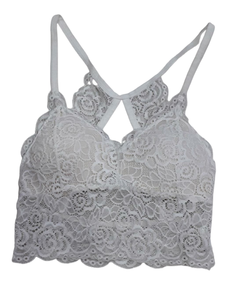 Padded Under Wired with Net Material Polyester Lace Cotton Bra