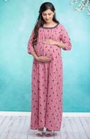 Maybell Feeding Nightly (Pink Colour With Butterful Printed) Maybell Feeding Nightly (Pink Colour With Butterful Printed)