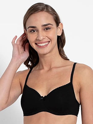 DAISY DEE Women Girls Seamless Light Padded Non Wired Bra in Black  Color-GOURGEOUS - Black