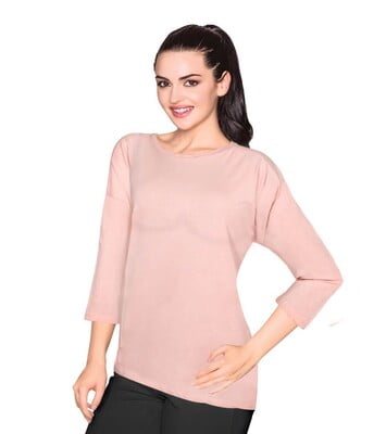 Enamor E037 3/4 Sleeve With Crew Neck (Peach)